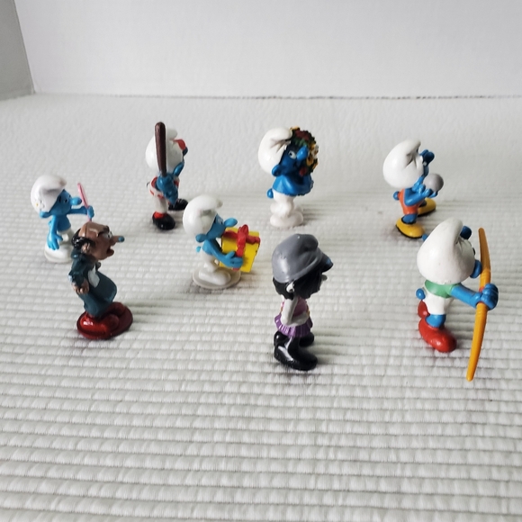 13 Smurf Lot Vintage 2"-3.5" Gargamel Vexy Smurfette Vainy  Schienich Peyo 1980s - Picture 12 of 16